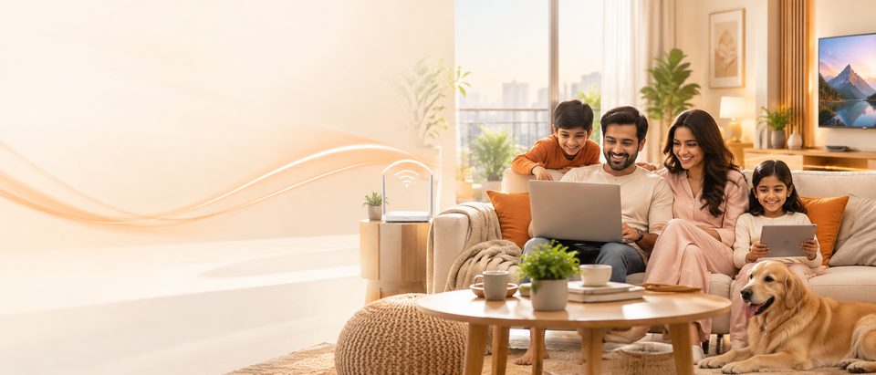 A family at home on a Gazon connection