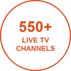 550+ live TV channels